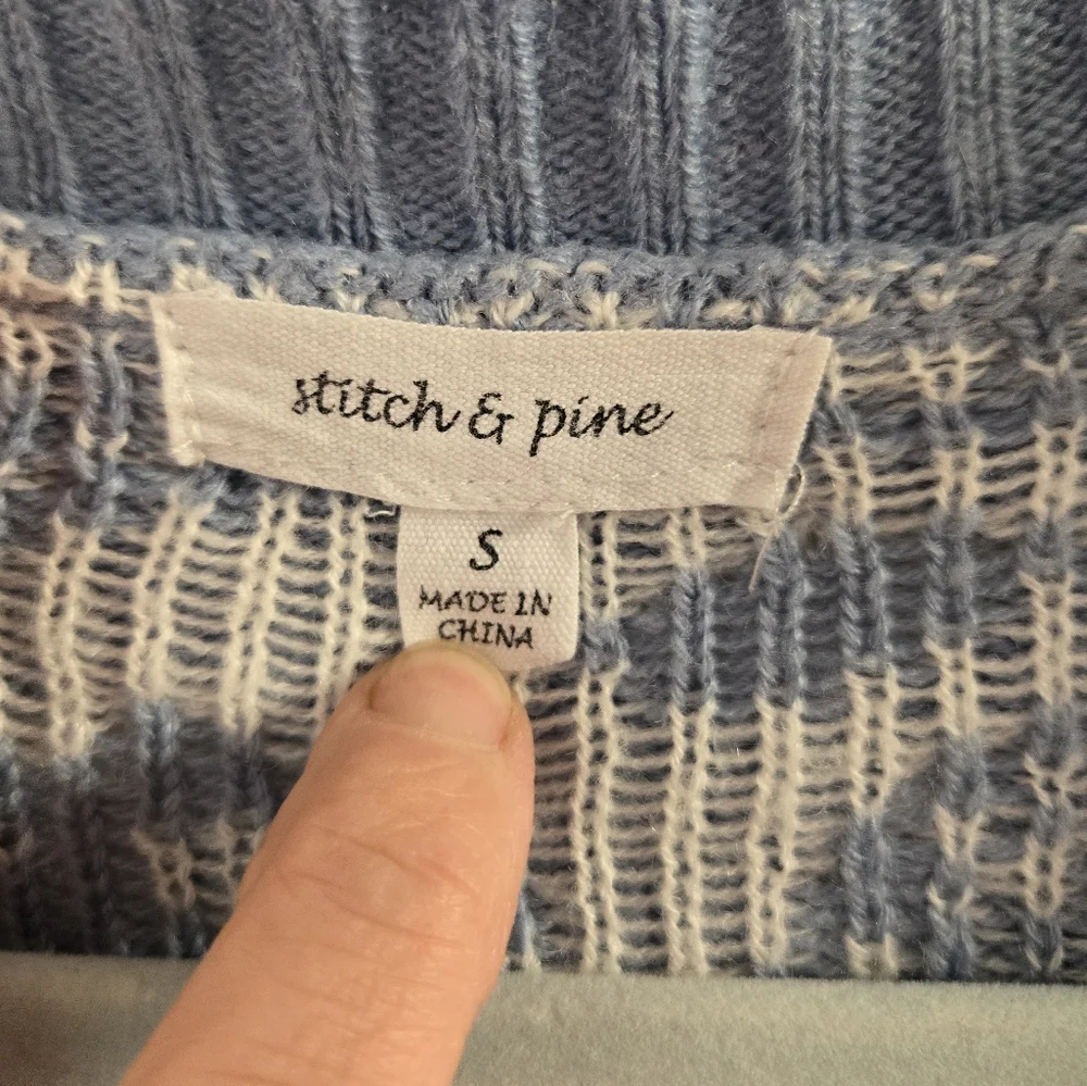 Stitch & Pine Paisley Print Crop 3-Button Sweater Cardigan Sz Small - Picture 5 of 7